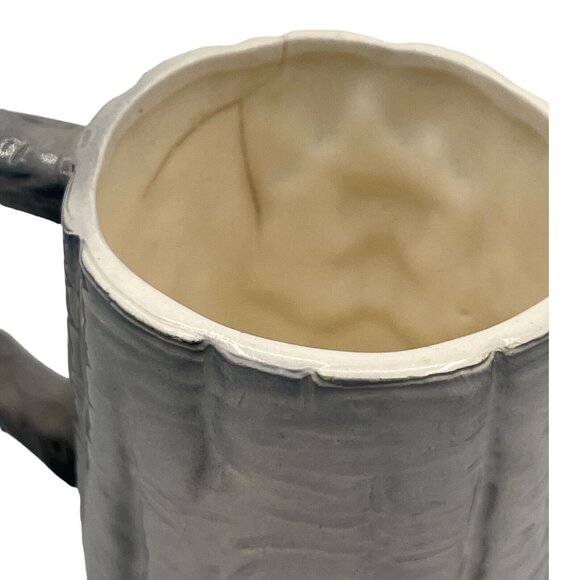 Vintage 3D Small Mug Worried Looking Owl in Gray Tree with Branch Handle READ - Picture 4 of 6